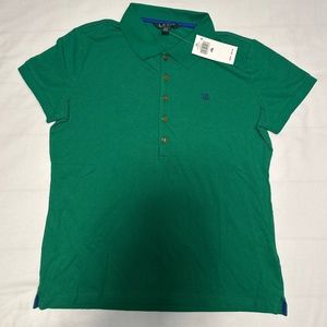 NWT Lauren Ralph Lauren Green Polo Petite Medium